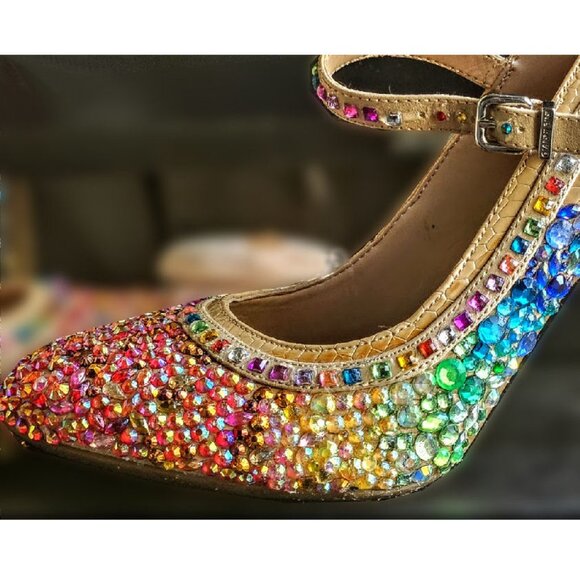 Gorgeous Rainbow Sequined Heels - Picture 5 of 15